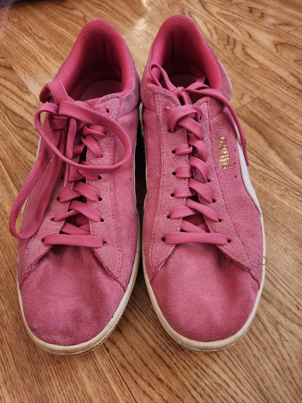 Puma Women's Pink Suede Low-Top Sneakers